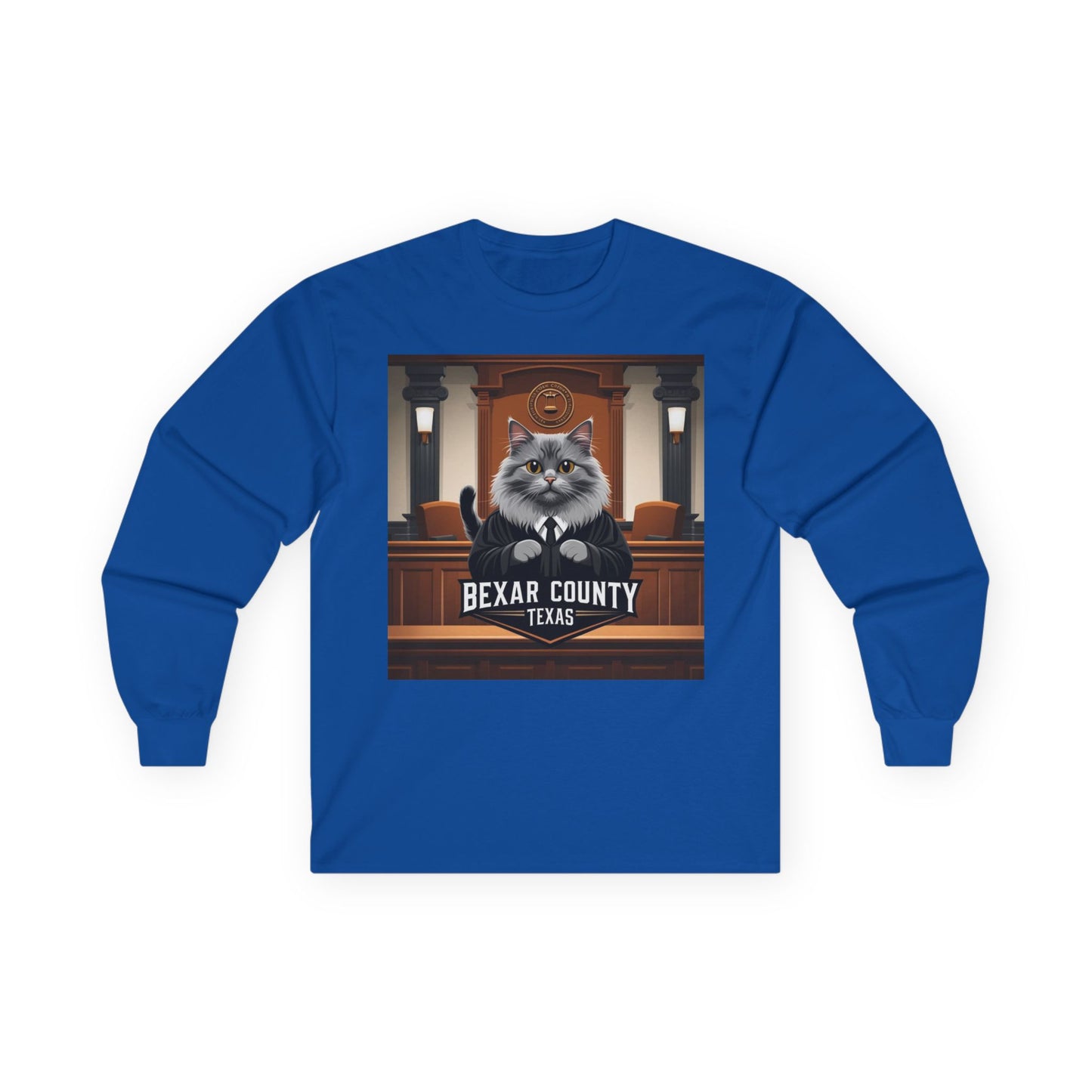 Funny Cat Judge Long Sleeve Tee - Bexar County Texas