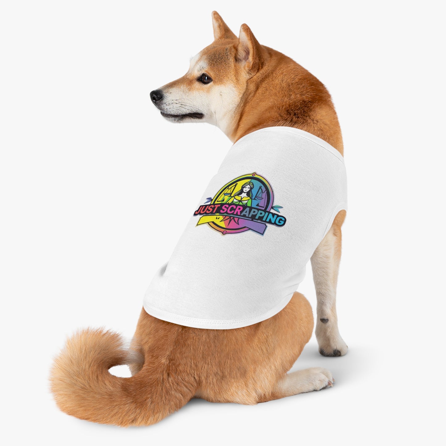 Rainbow Just Scrapping Pet Tank Top - Vibrant Dog Apparel for Fun Occasions