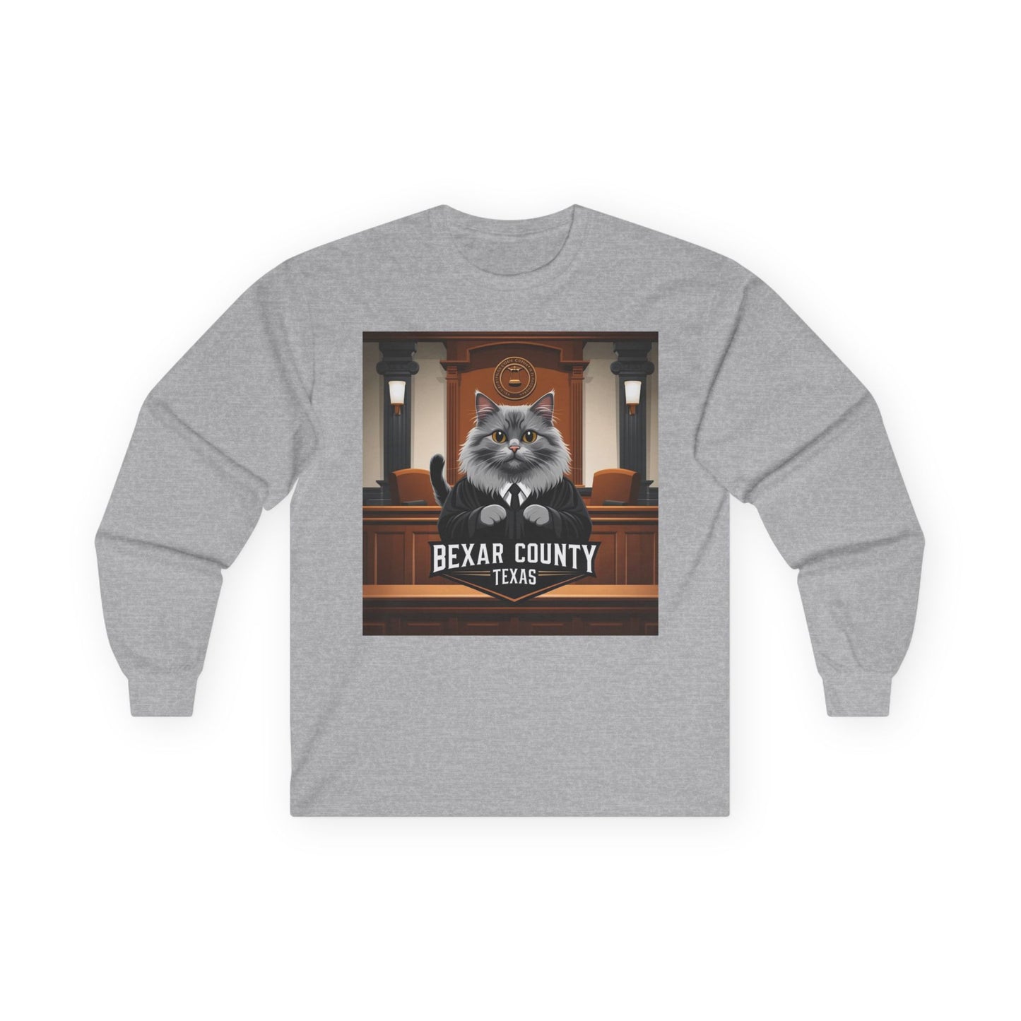 Funny Cat Judge Long Sleeve Tee - Bexar County Texas