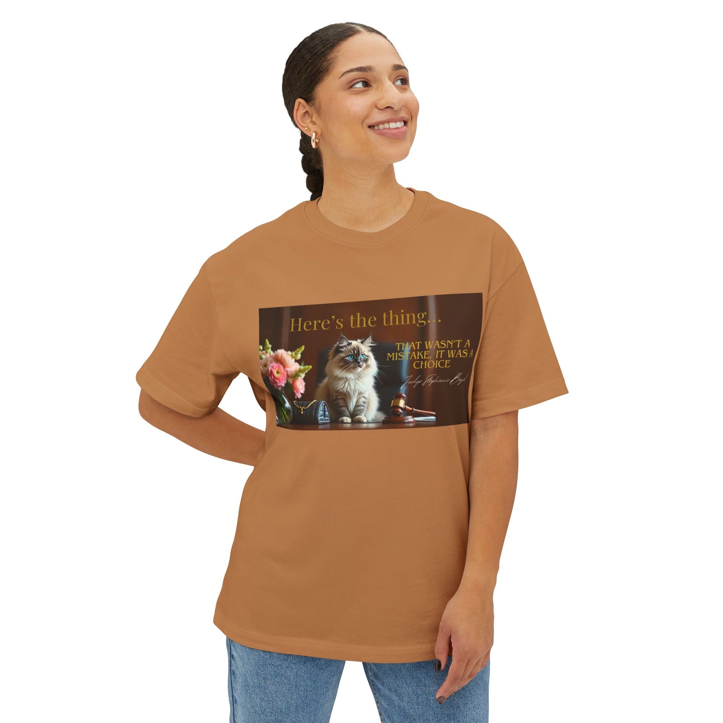 Funny Cat Quote Unisex Oversized Boxy Tee - Perfect for Cat Lovers