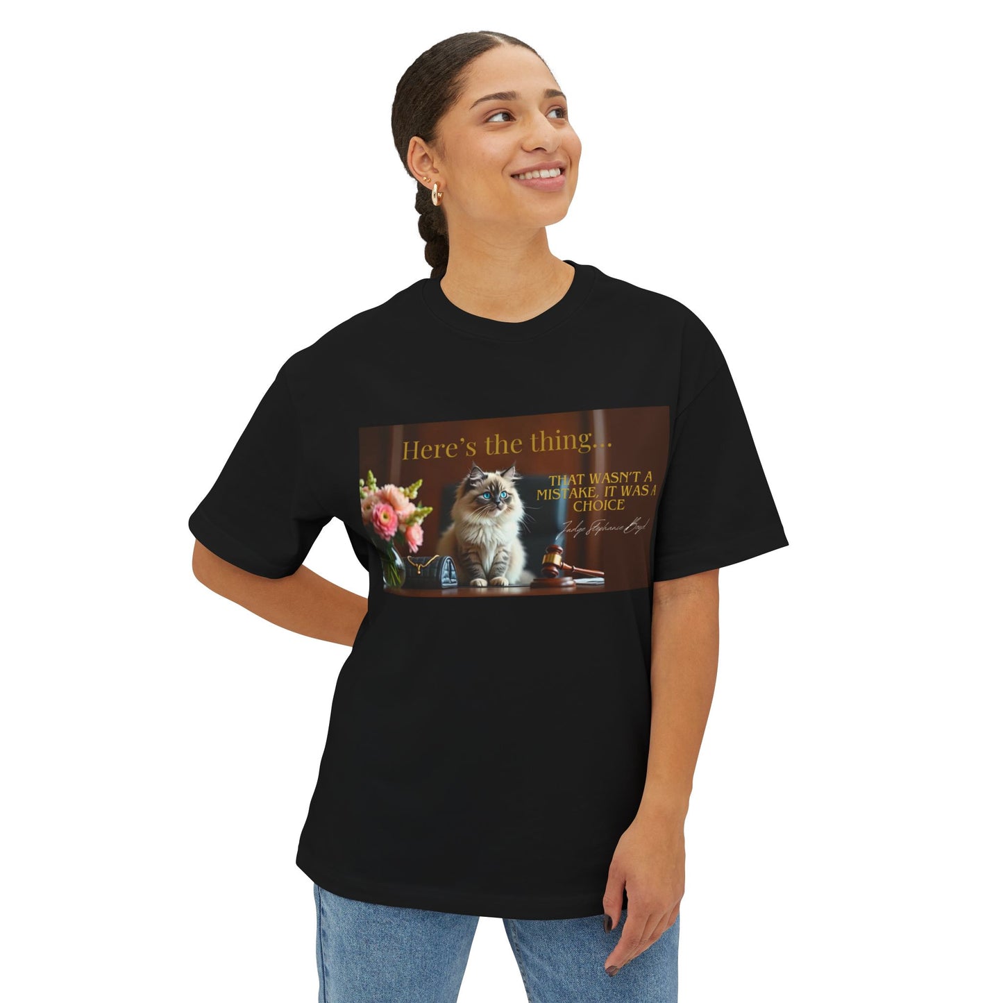 Funny Cat Quote Unisex Oversized Boxy Tee - Perfect for Cat Lovers