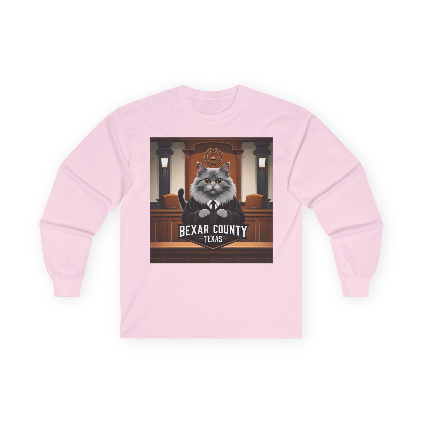 Funny Cat Judge Long Sleeve Tee - Bexar County Texas