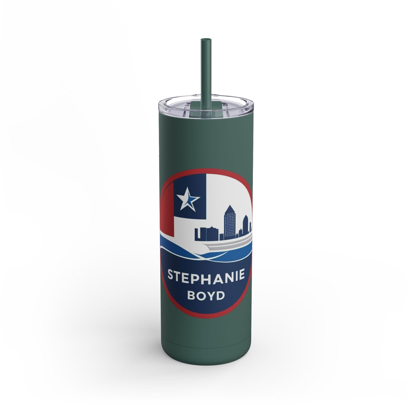 Personalized 20oz Skinny Tumbler with Texas Design - Custom Drinkware for Gifts