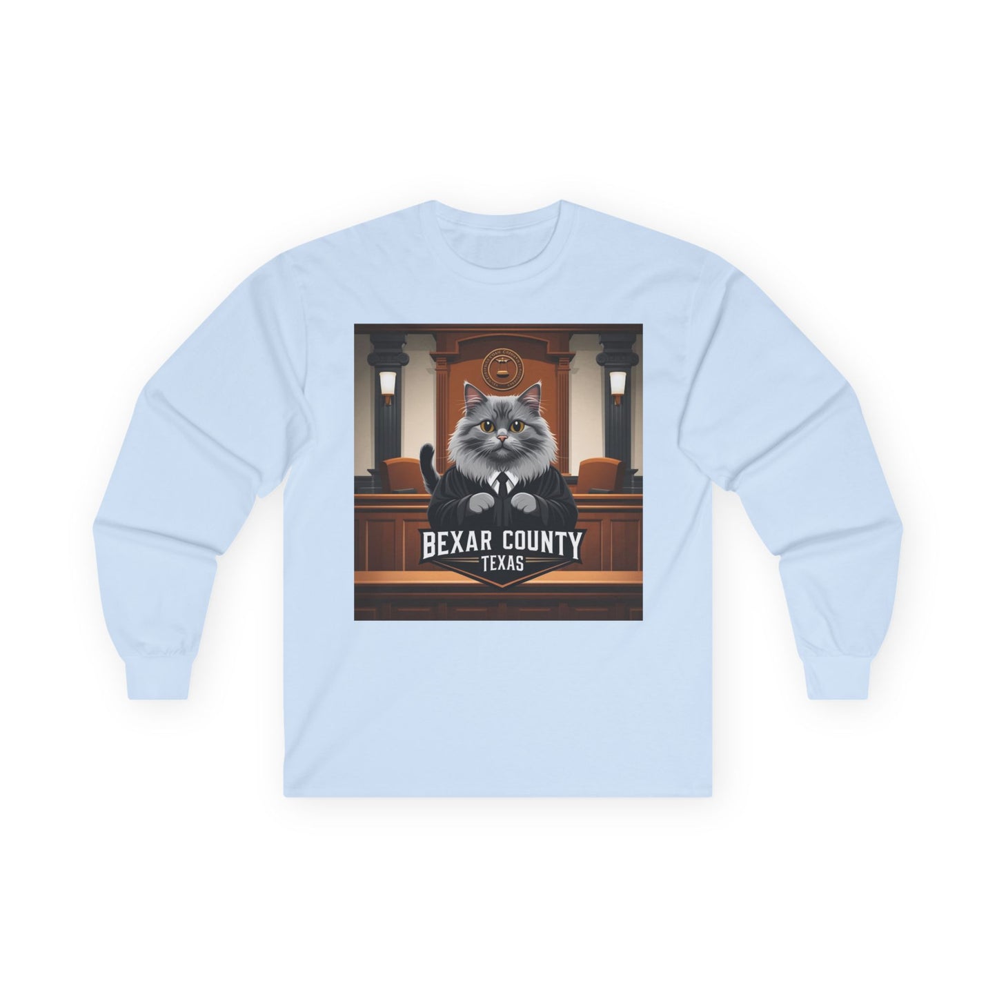 Funny Cat Judge Long Sleeve Tee - Bexar County Texas