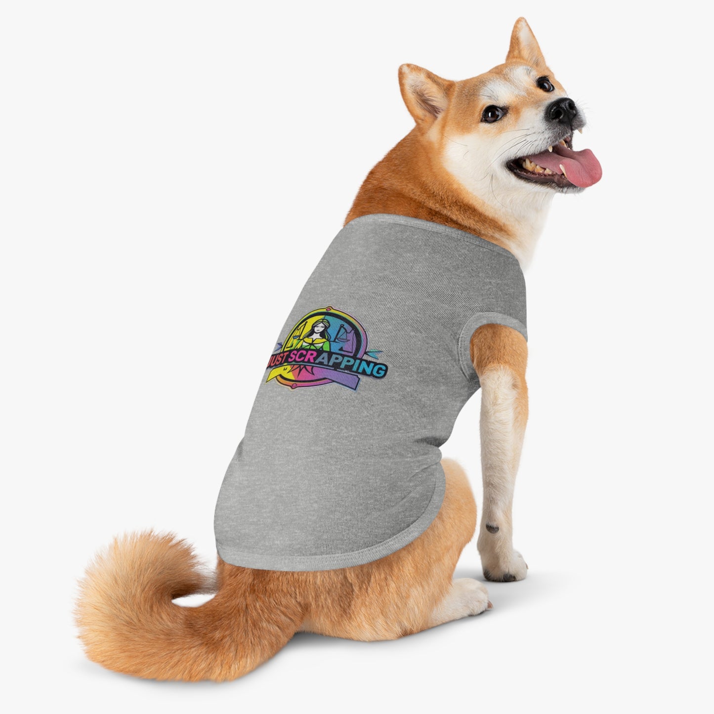 Rainbow Just Scrapping Pet Tank Top - Vibrant Dog Apparel for Fun Occasions