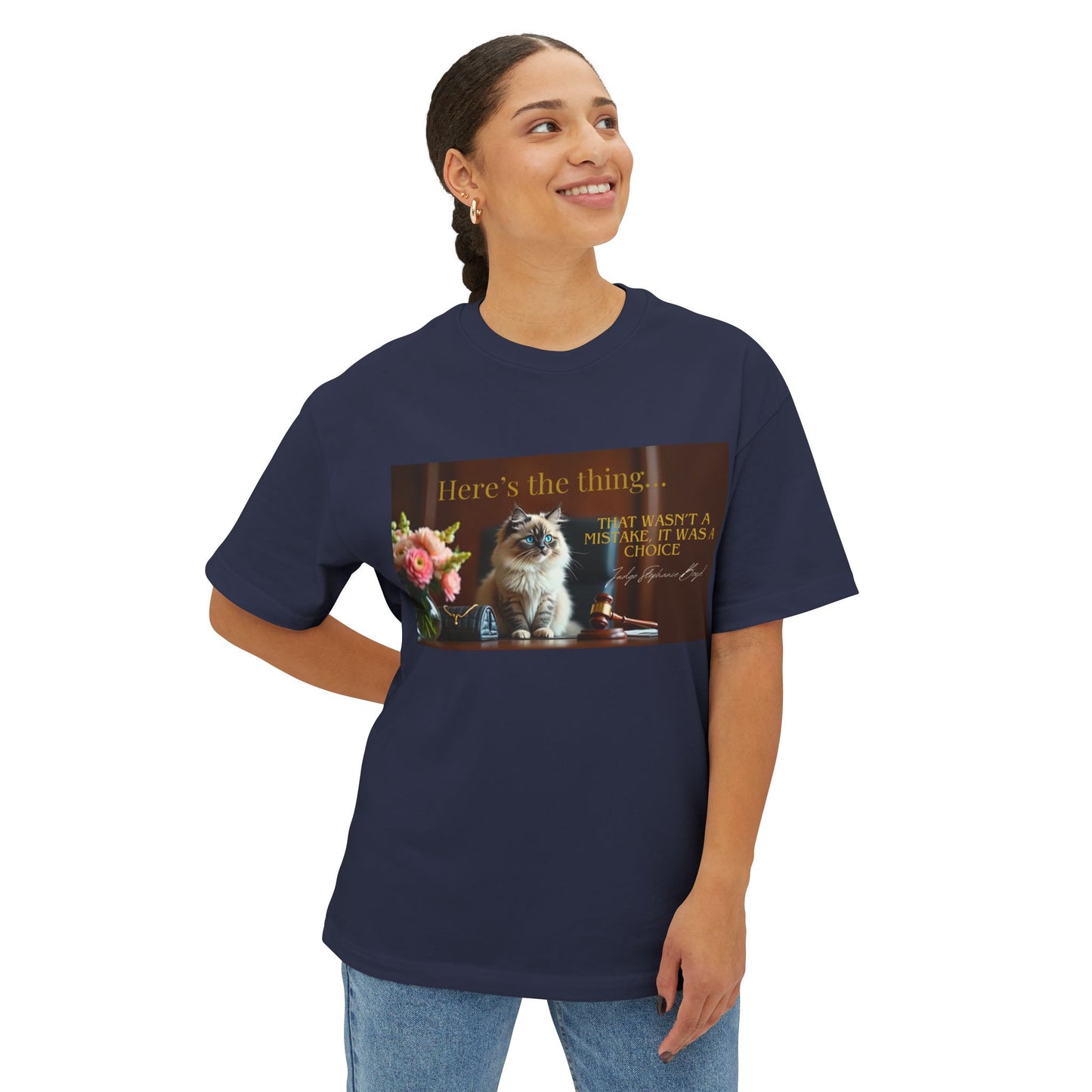 Funny Cat Quote Unisex Oversized Boxy Tee - Perfect for Cat Lovers