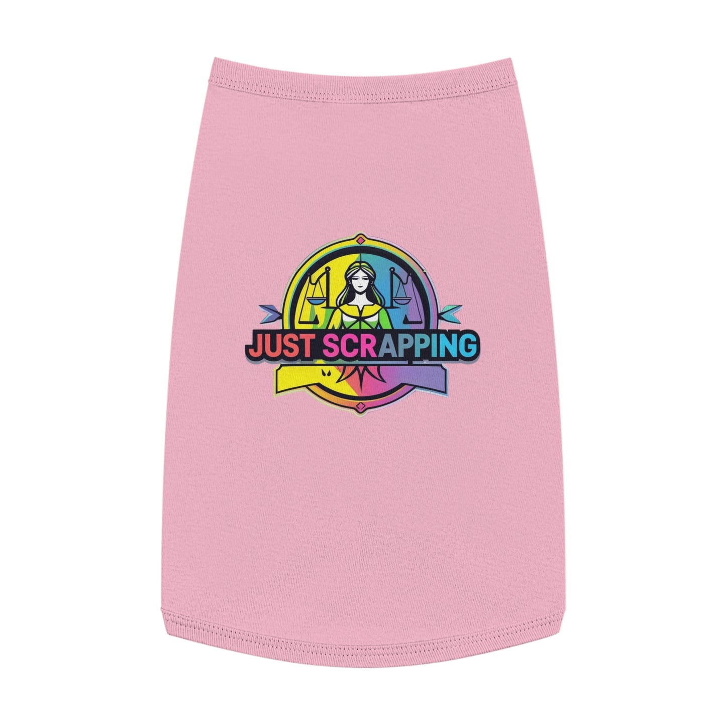 Rainbow Just Scrapping Pet Tank Top - Vibrant Dog Apparel for Fun Occasions