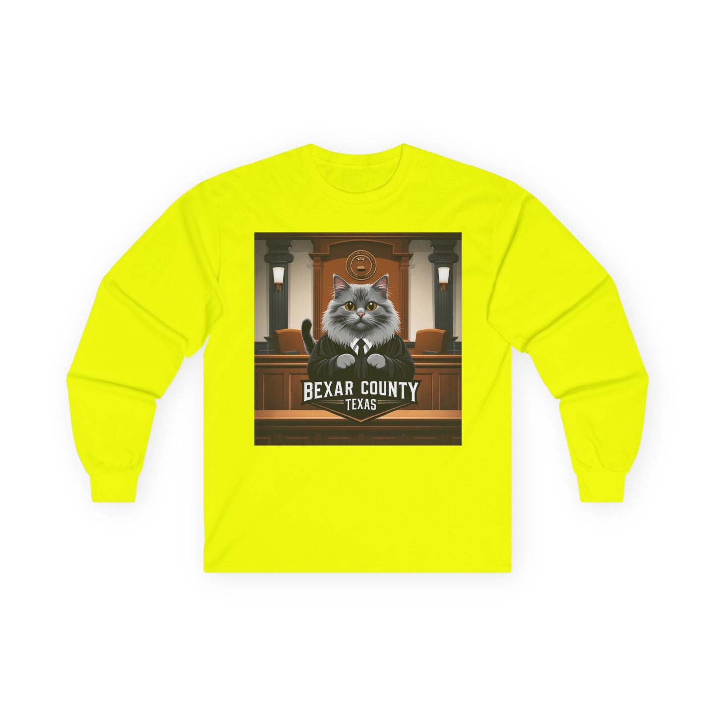 Funny Cat Judge Long Sleeve Tee - Bexar County Texas