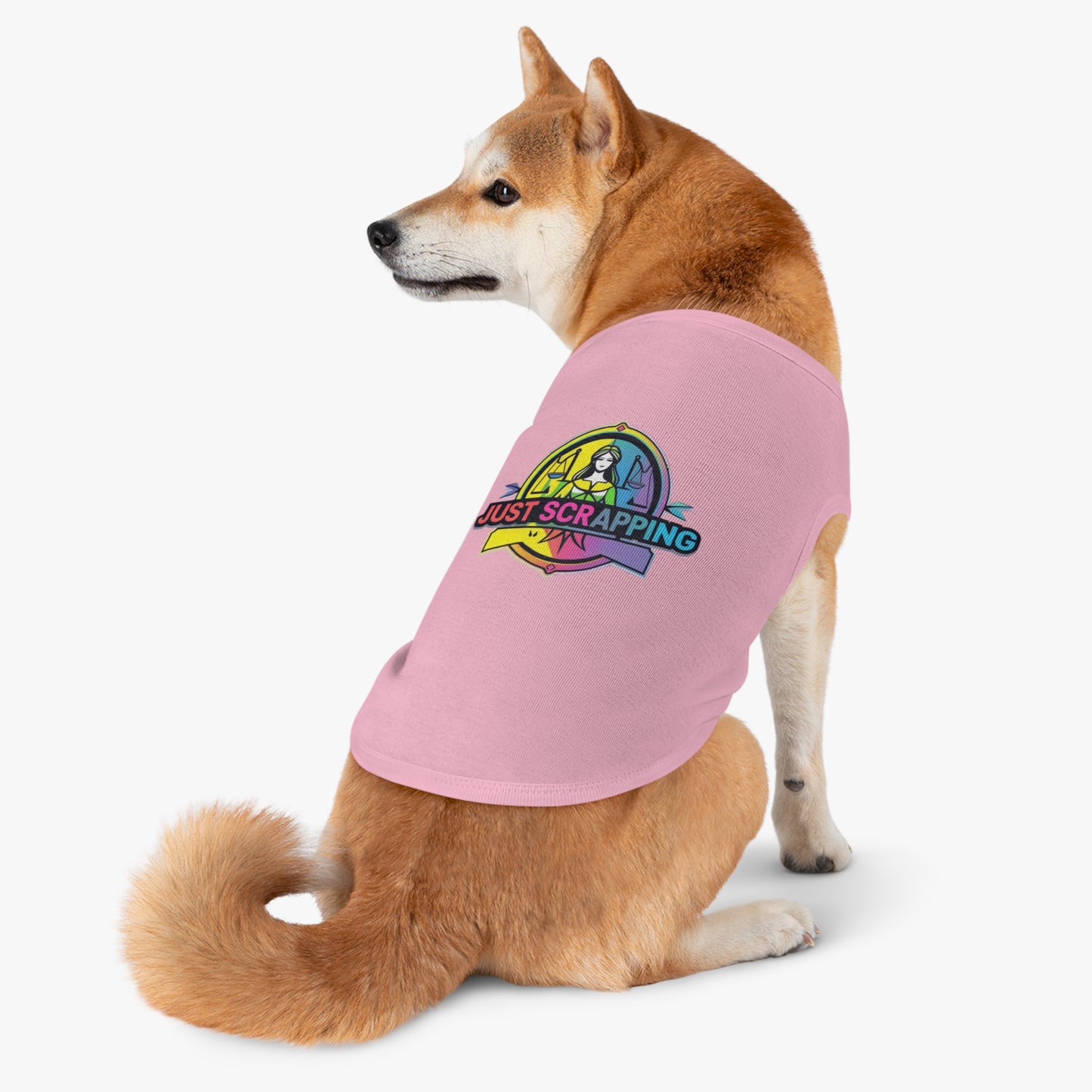 Rainbow Just Scrapping Pet Tank Top - Vibrant Dog Apparel for Fun Occasions
