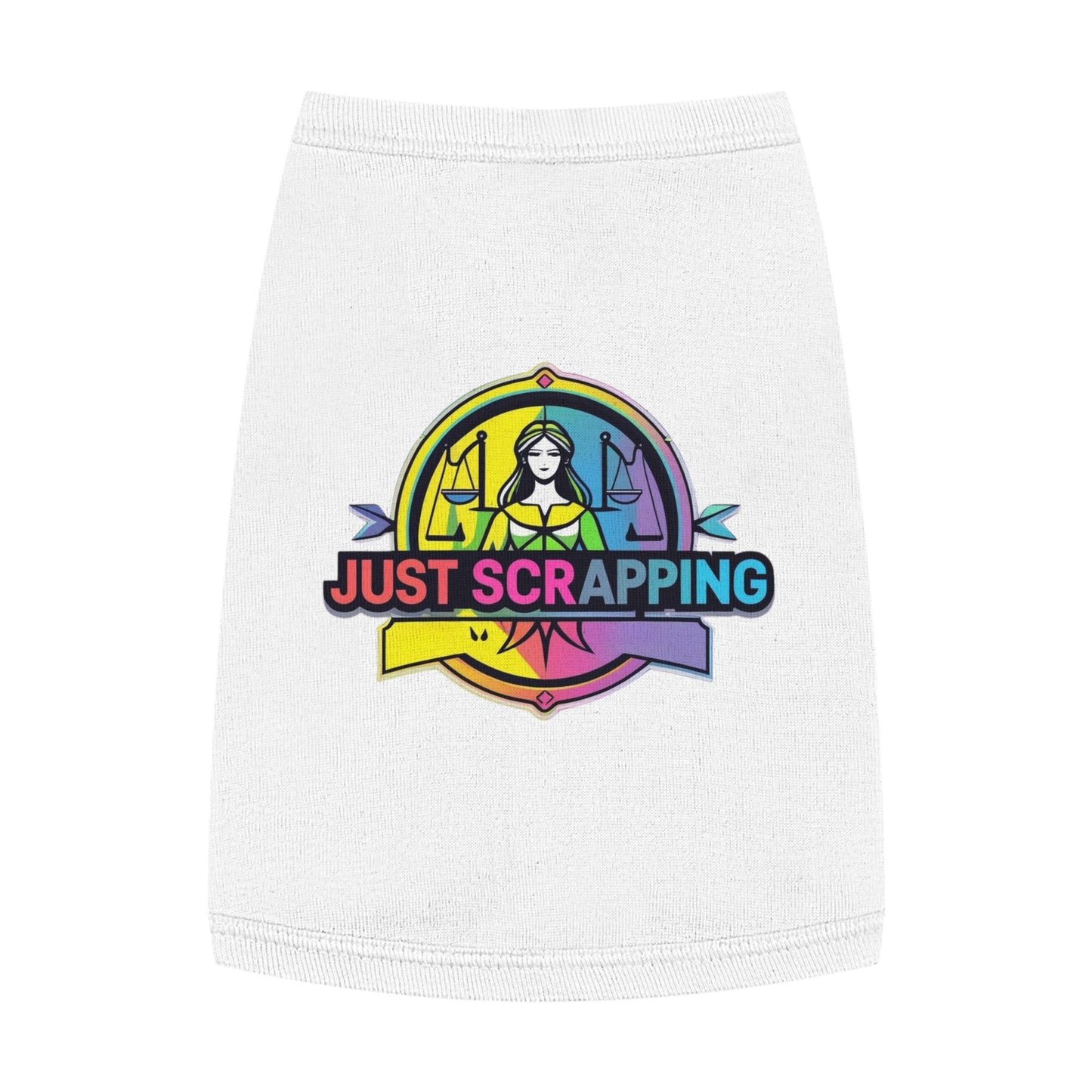 Rainbow Just Scrapping Pet Tank Top - Vibrant Dog Apparel for Fun Occasions