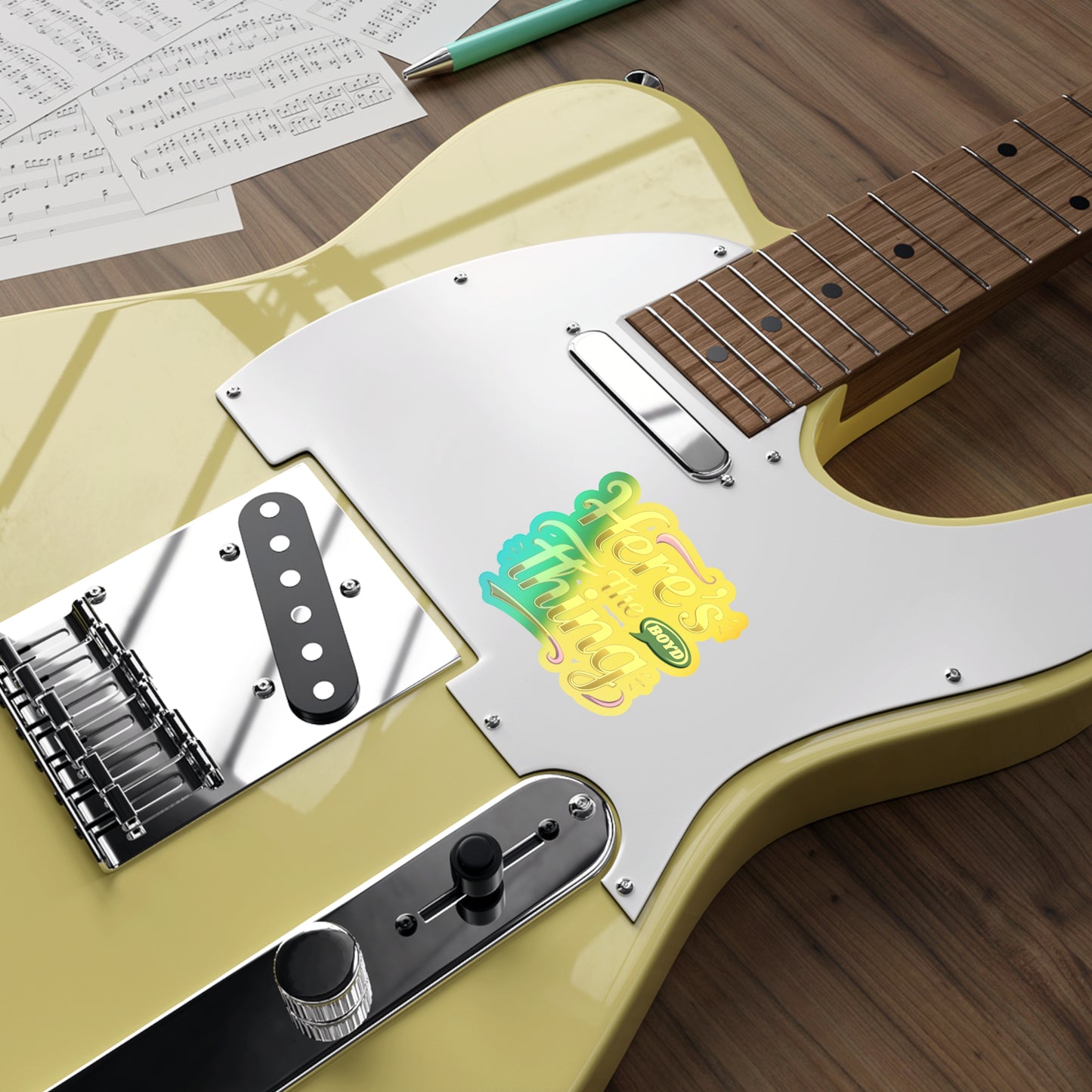 Holographic Die-Cut Stickers - Fun 'Here's the Thing' Design for Personalizing Gear