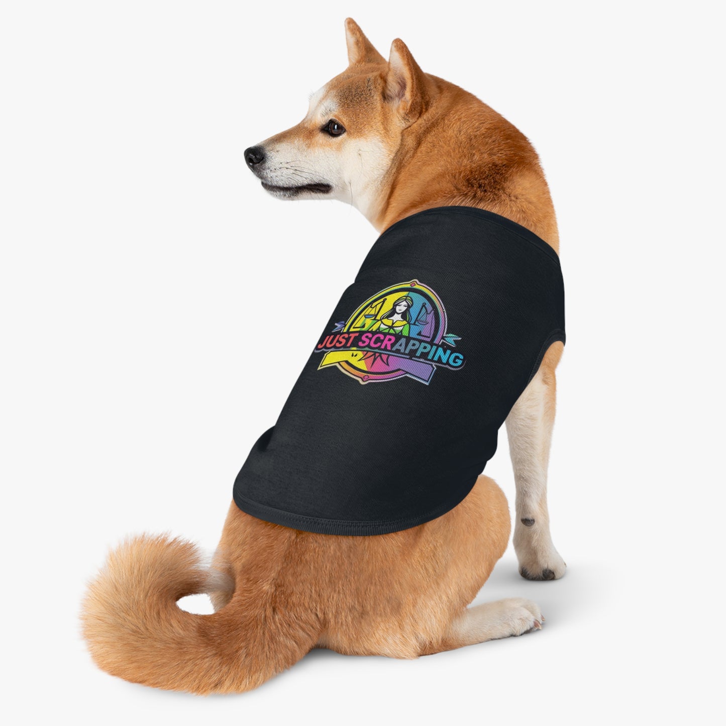 Rainbow Just Scrapping Pet Tank Top - Vibrant Dog Apparel for Fun Occasions