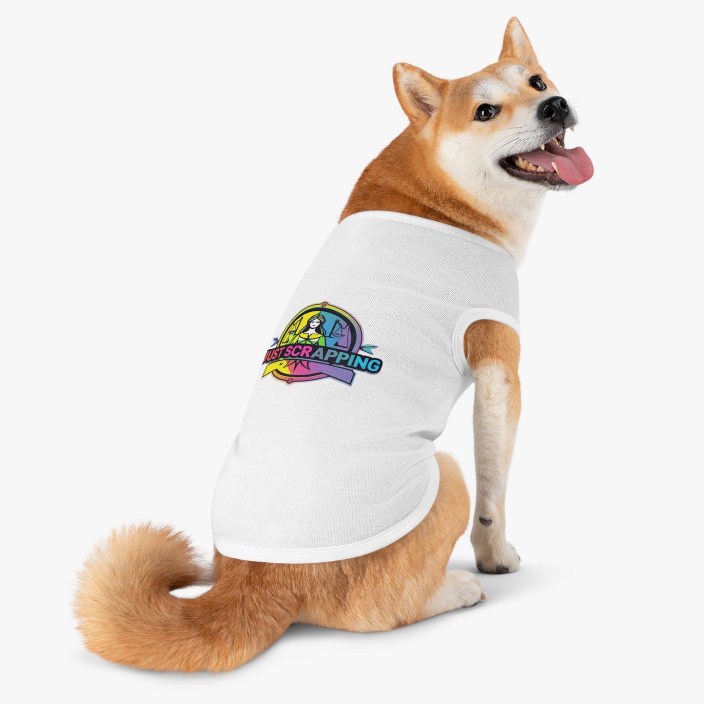 Rainbow Just Scrapping Pet Tank Top - Vibrant Dog Apparel for Fun Occasions