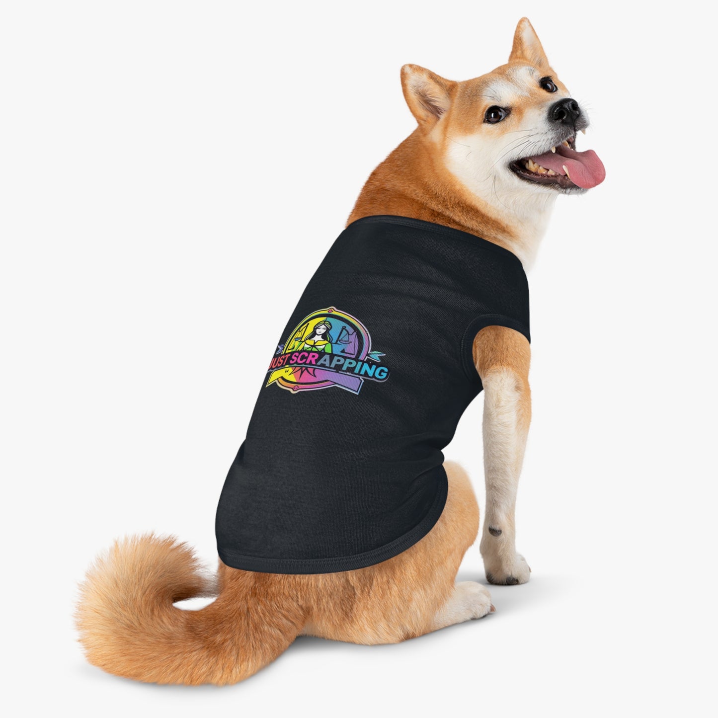Rainbow Just Scrapping Pet Tank Top - Vibrant Dog Apparel for Fun Occasions