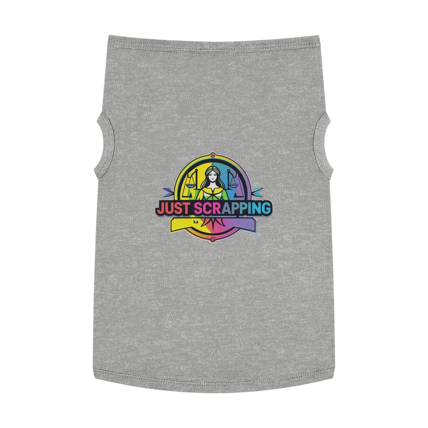 Rainbow Just Scrapping Pet Tank Top - Vibrant Dog Apparel for Fun Occasions