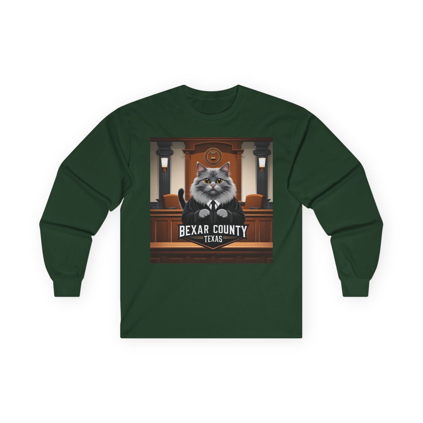 Funny Cat Judge Long Sleeve Tee - Bexar County Texas