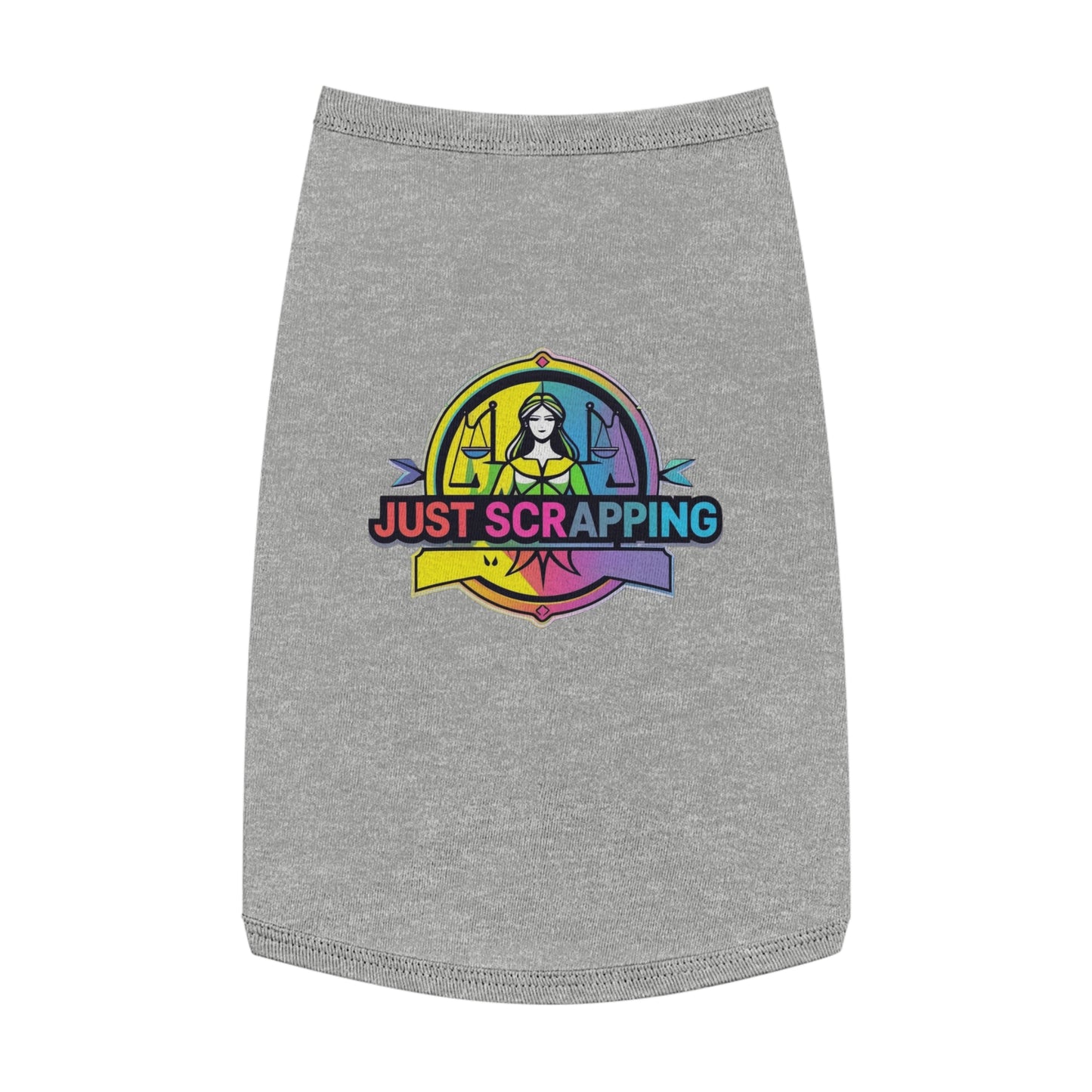 Rainbow Just Scrapping Pet Tank Top - Vibrant Dog Apparel for Fun Occasions