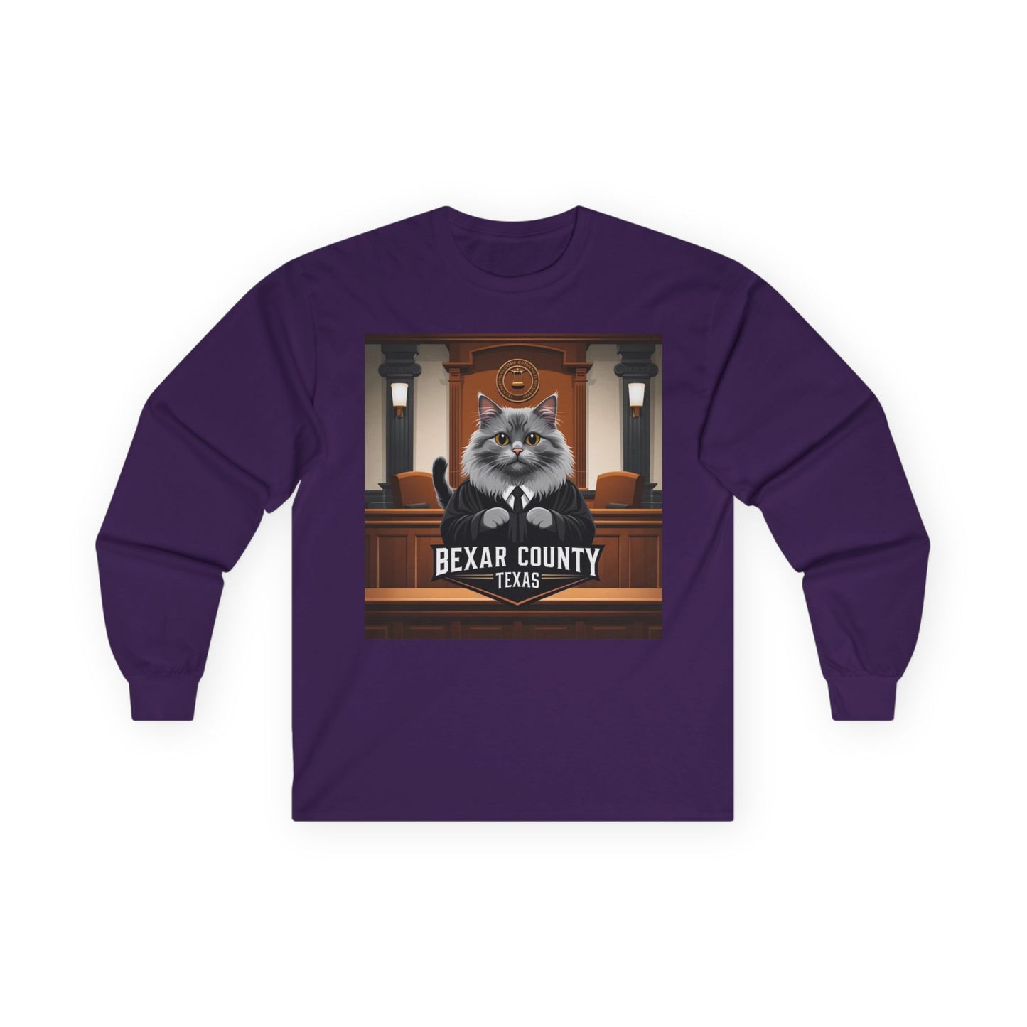 Funny Cat Judge Long Sleeve Tee - Bexar County Texas