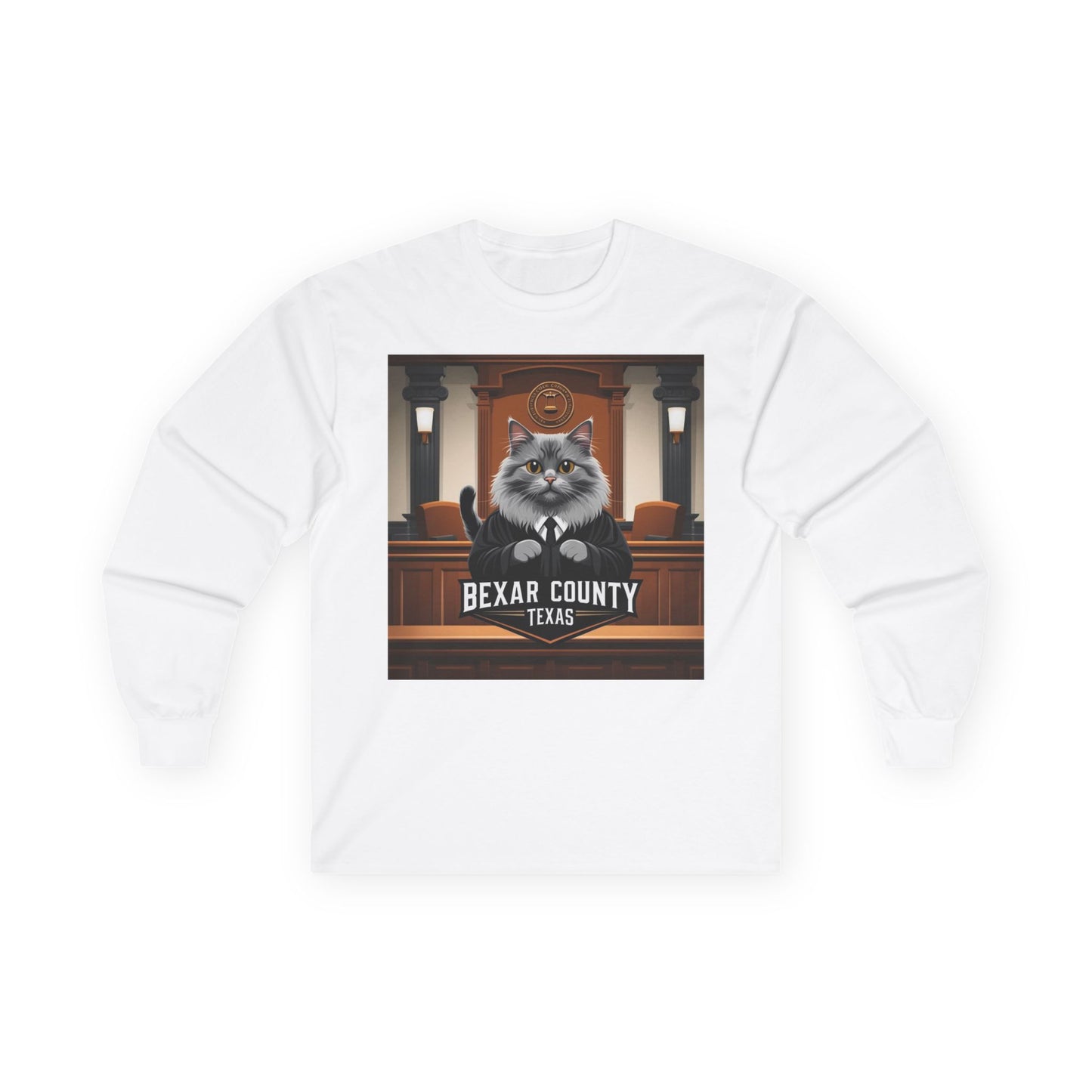 Funny Cat Judge Long Sleeve Tee - Bexar County Texas
