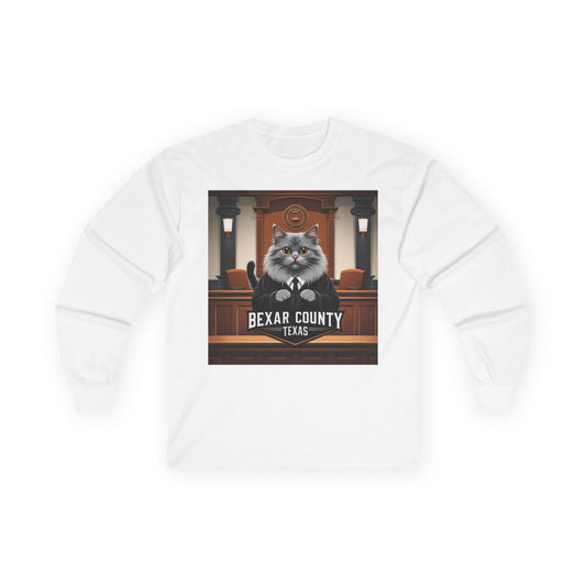 Funny Cat Judge Long Sleeve Tee - Bexar County Texas