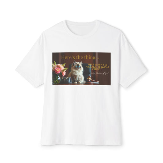 Funny Cat Quote Unisex Oversized Boxy Tee - Perfect for Cat Lovers