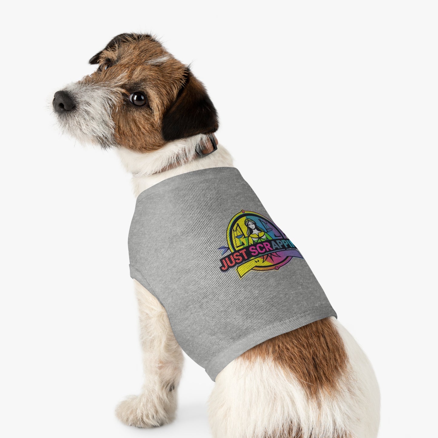 Rainbow Just Scrapping Pet Tank Top - Vibrant Dog Apparel for Fun Occasions
