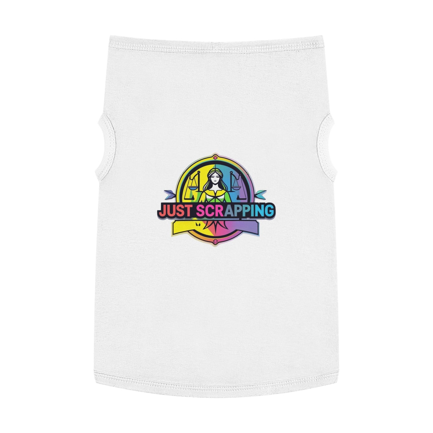 Rainbow Just Scrapping Pet Tank Top - Vibrant Dog Apparel for Fun Occasions