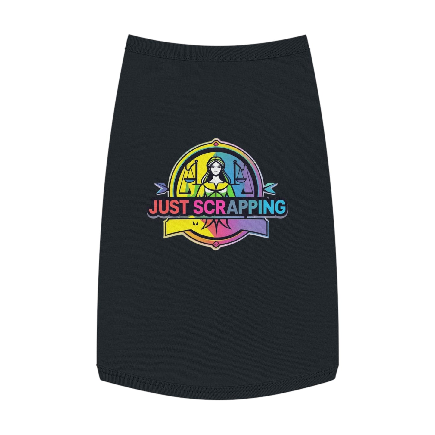 Rainbow Just Scrapping Pet Tank Top - Vibrant Dog Apparel for Fun Occasions