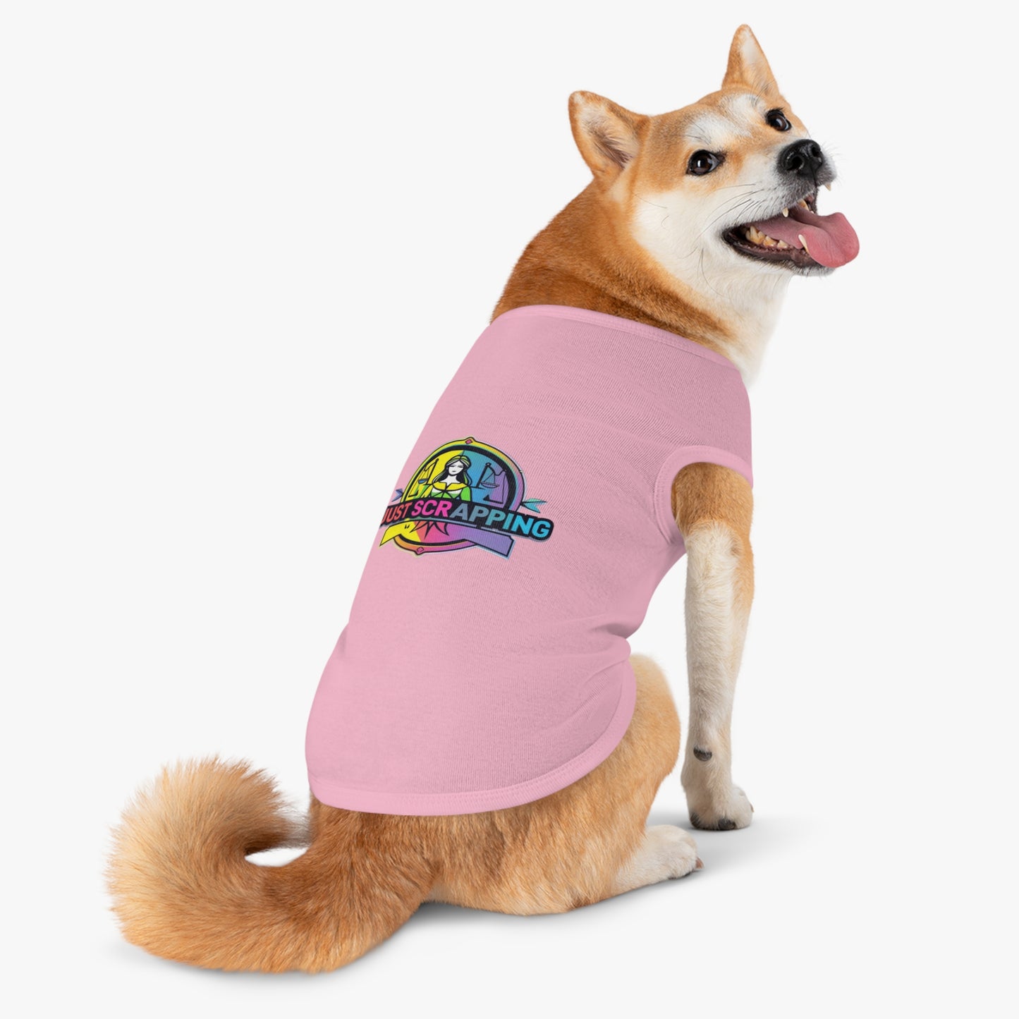 Rainbow Just Scrapping Pet Tank Top - Vibrant Dog Apparel for Fun Occasions
