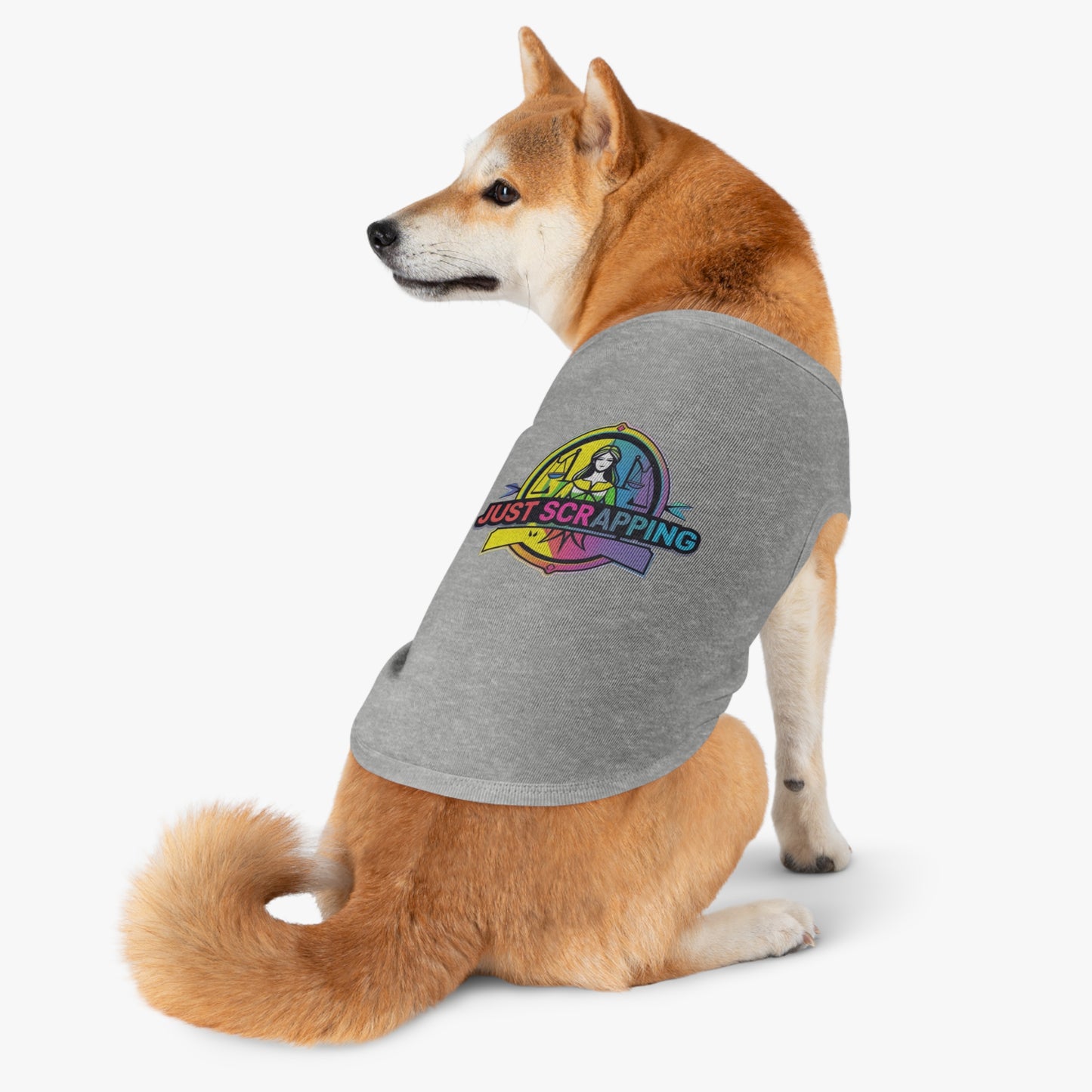 Rainbow Just Scrapping Pet Tank Top - Vibrant Dog Apparel for Fun Occasions