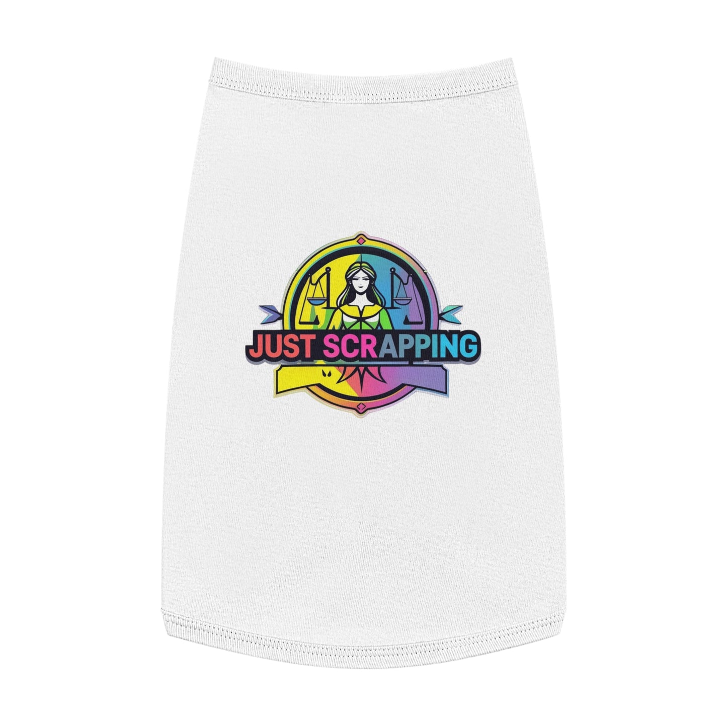 Rainbow Just Scrapping Pet Tank Top - Vibrant Dog Apparel for Fun Occasions