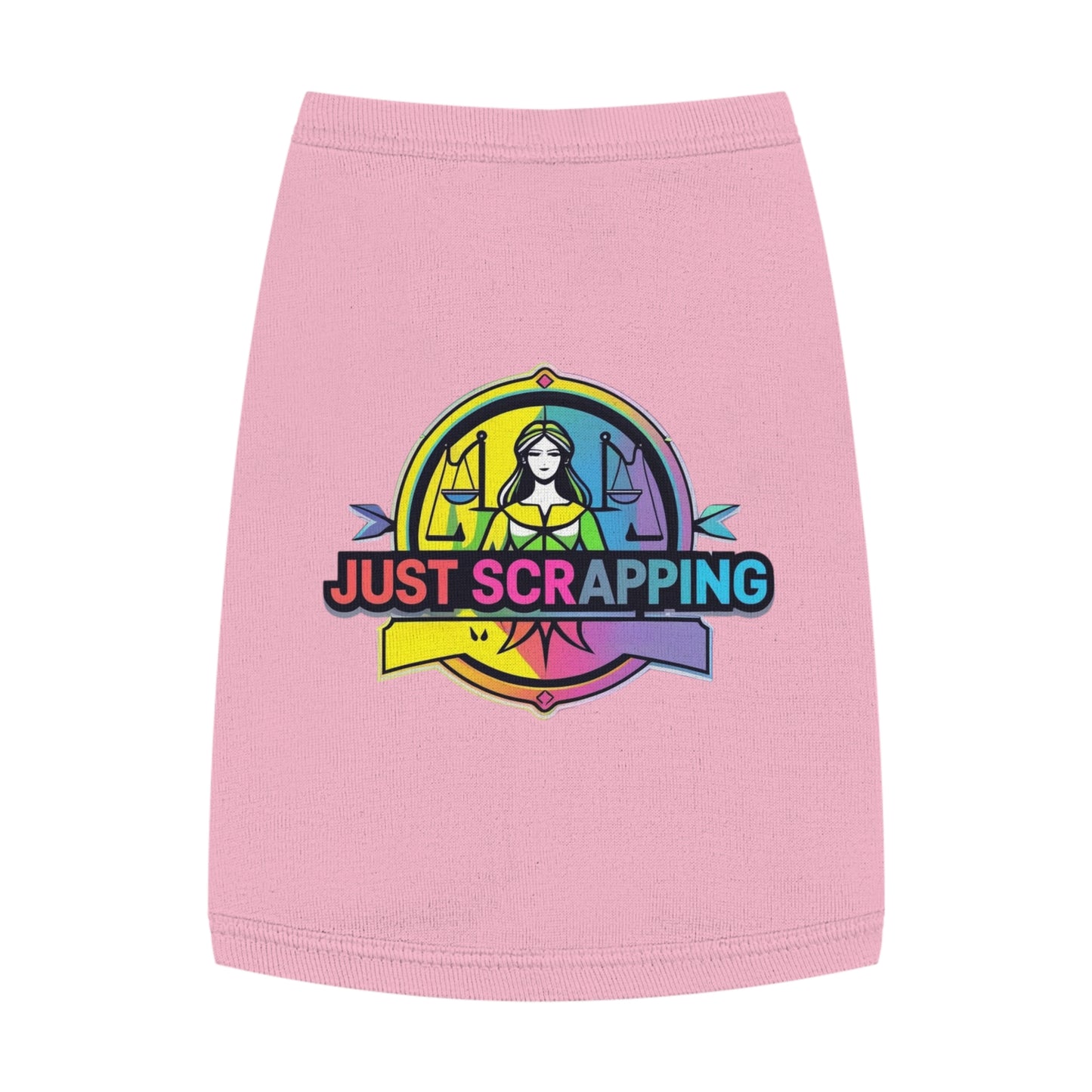 Rainbow Just Scrapping Pet Tank Top - Vibrant Dog Apparel for Fun Occasions