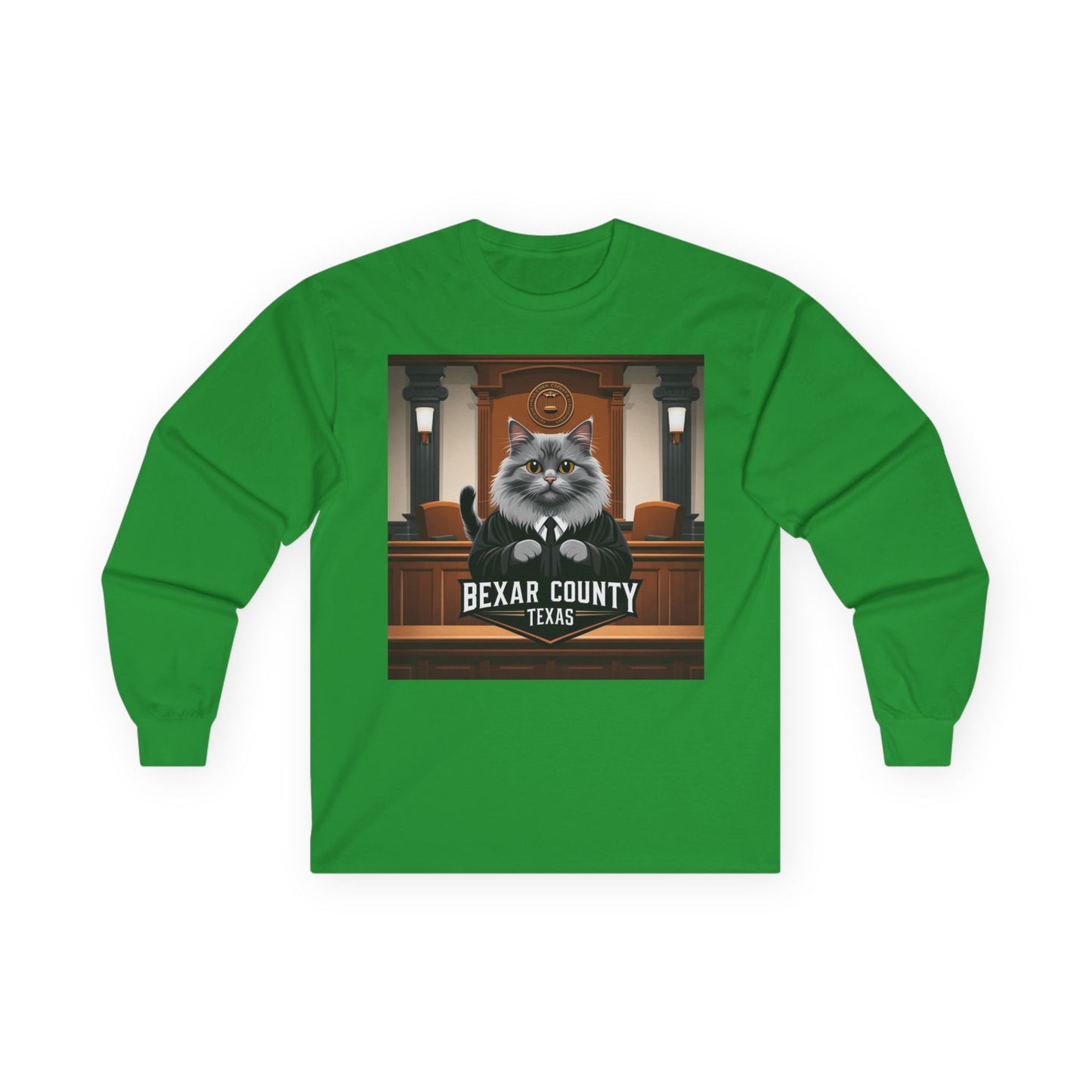 Funny Cat Judge Long Sleeve Tee - Bexar County Texas