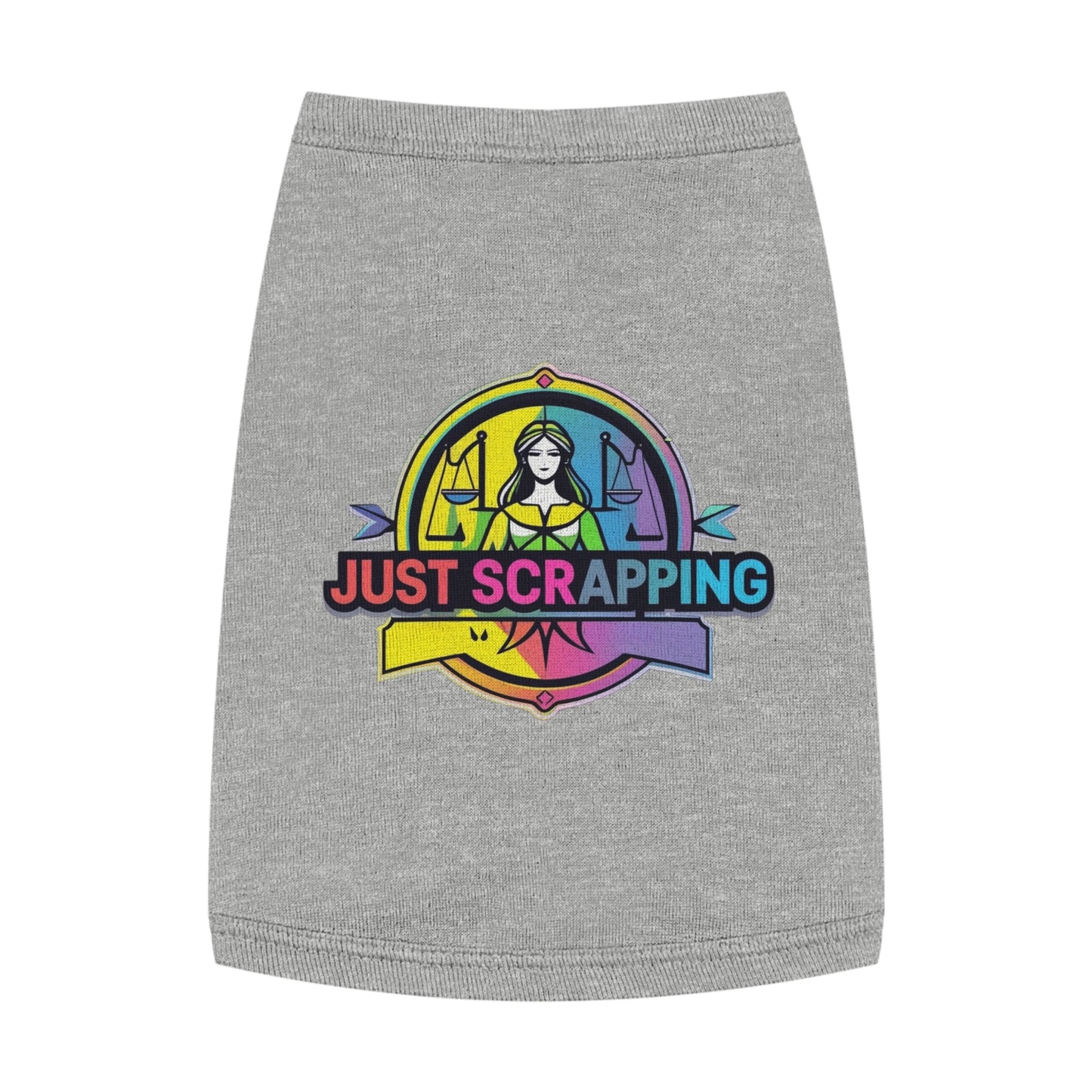 Rainbow Just Scrapping Pet Tank Top - Vibrant Dog Apparel for Fun Occasions